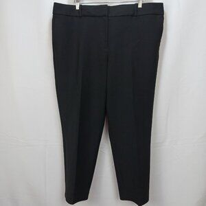 ANN TAYLOR KATE FIT BLACK STRETCH BARREL LEG TROUSER DRESS PANTS 16 (ACT 39X26)